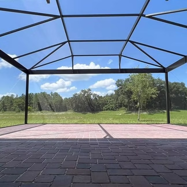 Screens and Pavers pool project in Florida